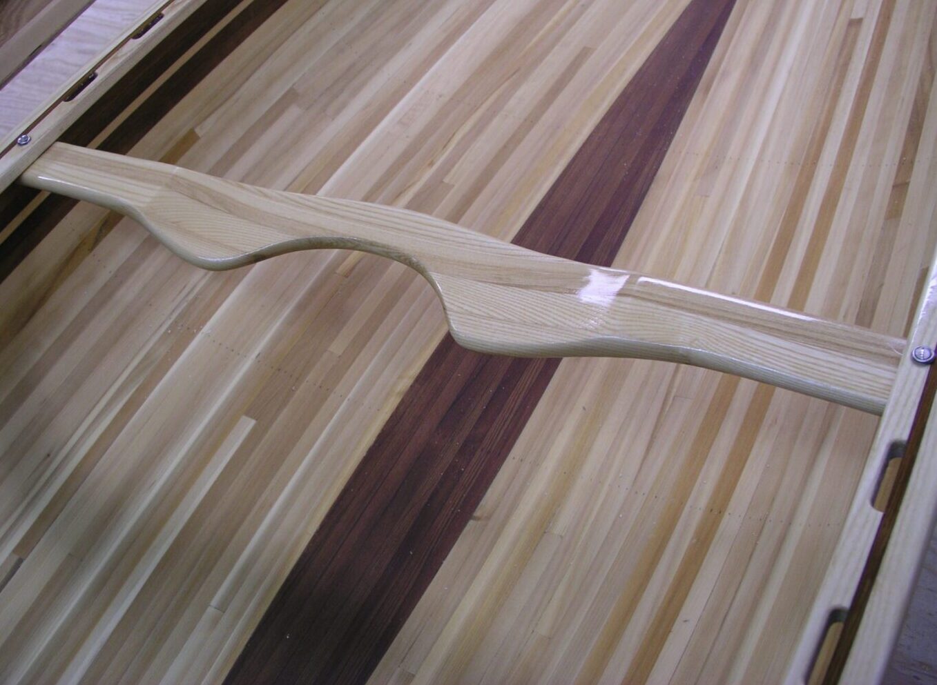 Ash Contour Portage Yoke for wooden boat at Newfound Woodworks