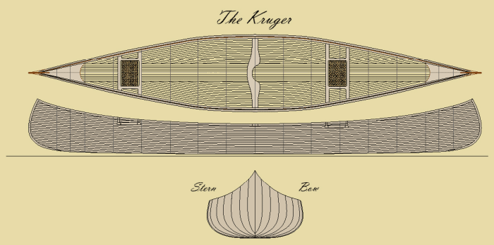 A drawing of the front and side views of a boat.