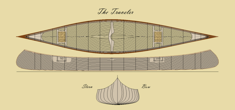 Rendering of the wooden Traveler kayak