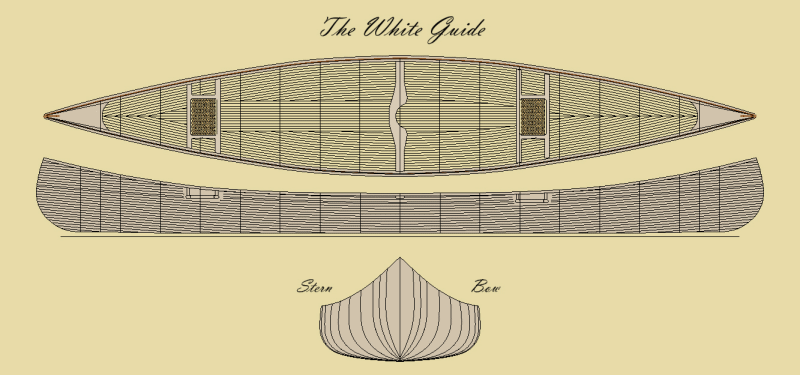 A drawing of the white guide boat.