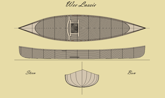 Rendering of the Wee Lassie kayak