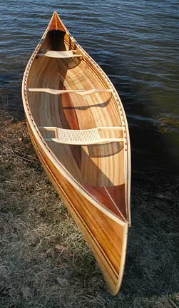 Cedar Strip Canoe with Contour Seats & Yoke Set from Newfound Woodworks