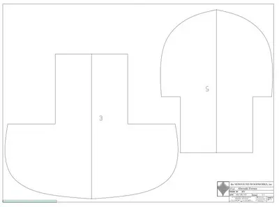 A drawing of the front and back sides of a paper model.