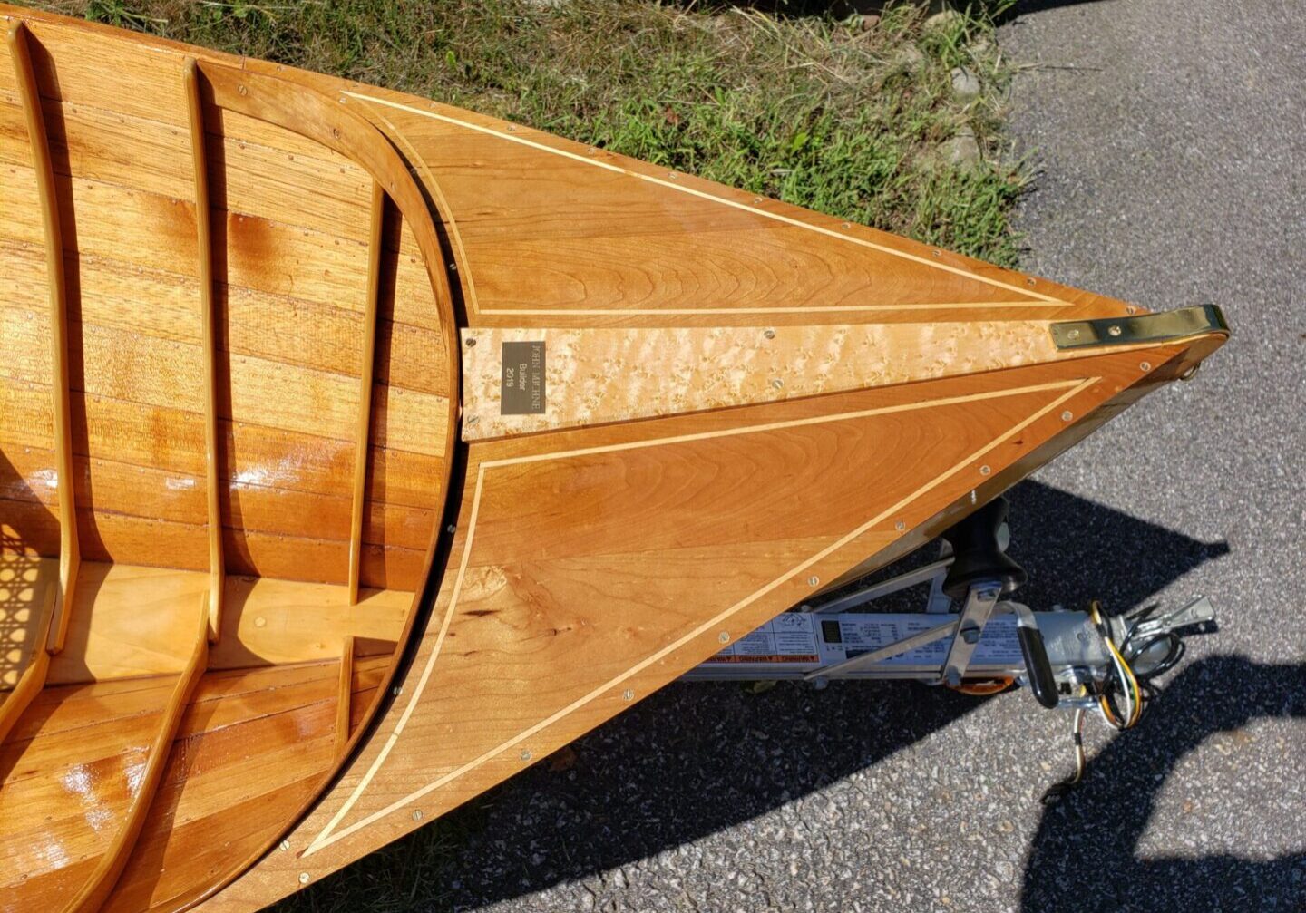 A wooden boat built by John D. Michne